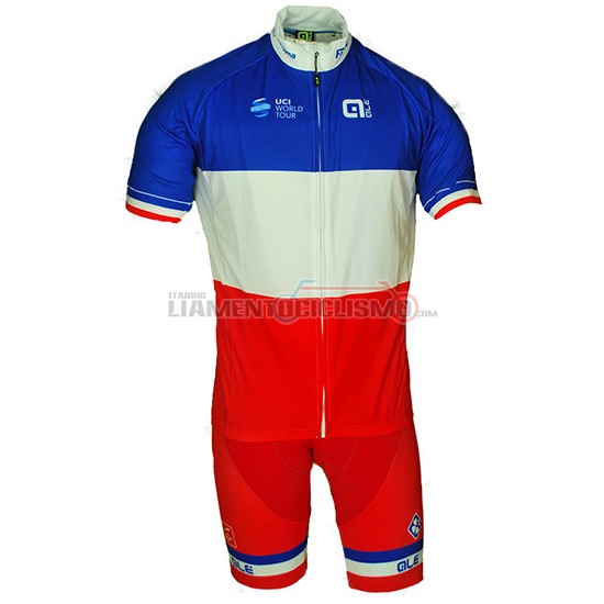 Abbigliamento Ciclismo Francia Manica Corta 2018 Rosso Bianco